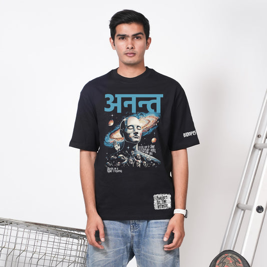 Bloopers Anant Oversized Black T- shirt
