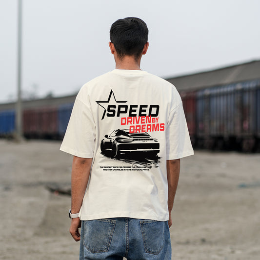 Driven Dreams Off White Oversized T-shirt