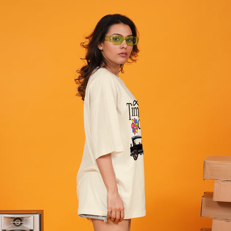 Classic White Oversized Dropshoulder Womens T-shirt