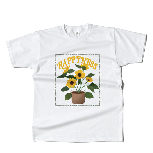 Bloopers Happyness Womens Regular Fit Black T-shirt