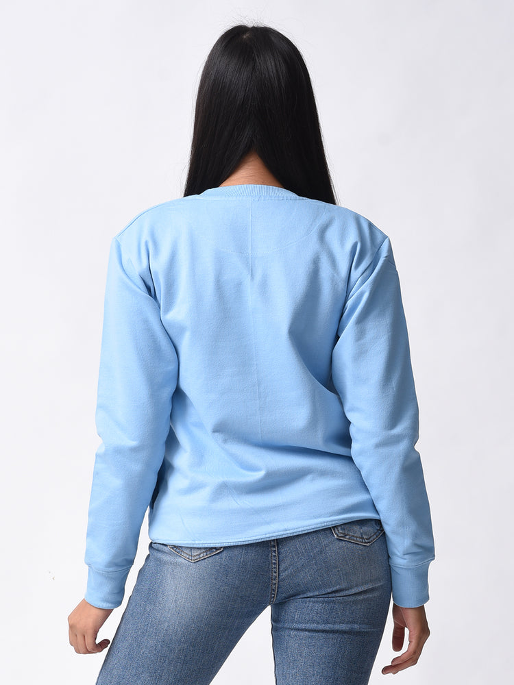 Bloopers Skyblue Winter Wear Full Sleeve Sweatshirt