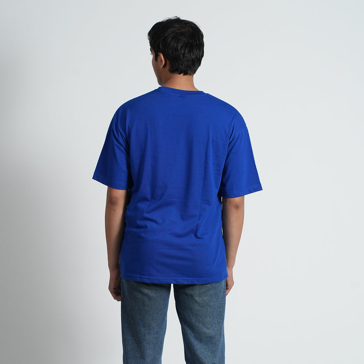 Full Trottle RoyalBlue Oversized Dropshoulder T-shirt for men