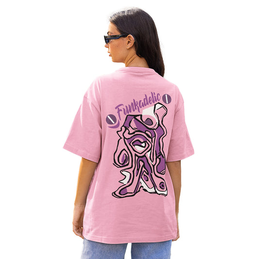 Funkadelic oversized roundneck pastel pink t-shirt for women