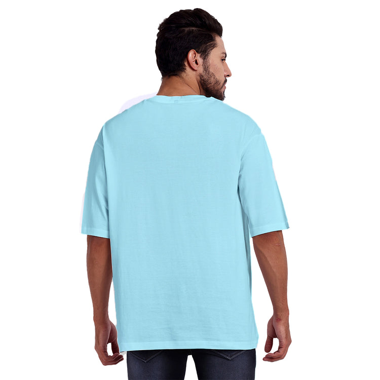 Whats up men oversized roundneck skyblue t-shirt