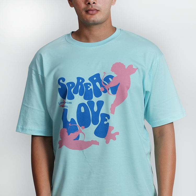 Spread Love Baggy Fit Drop Shoulder Half Sleeve T-shirt for Men