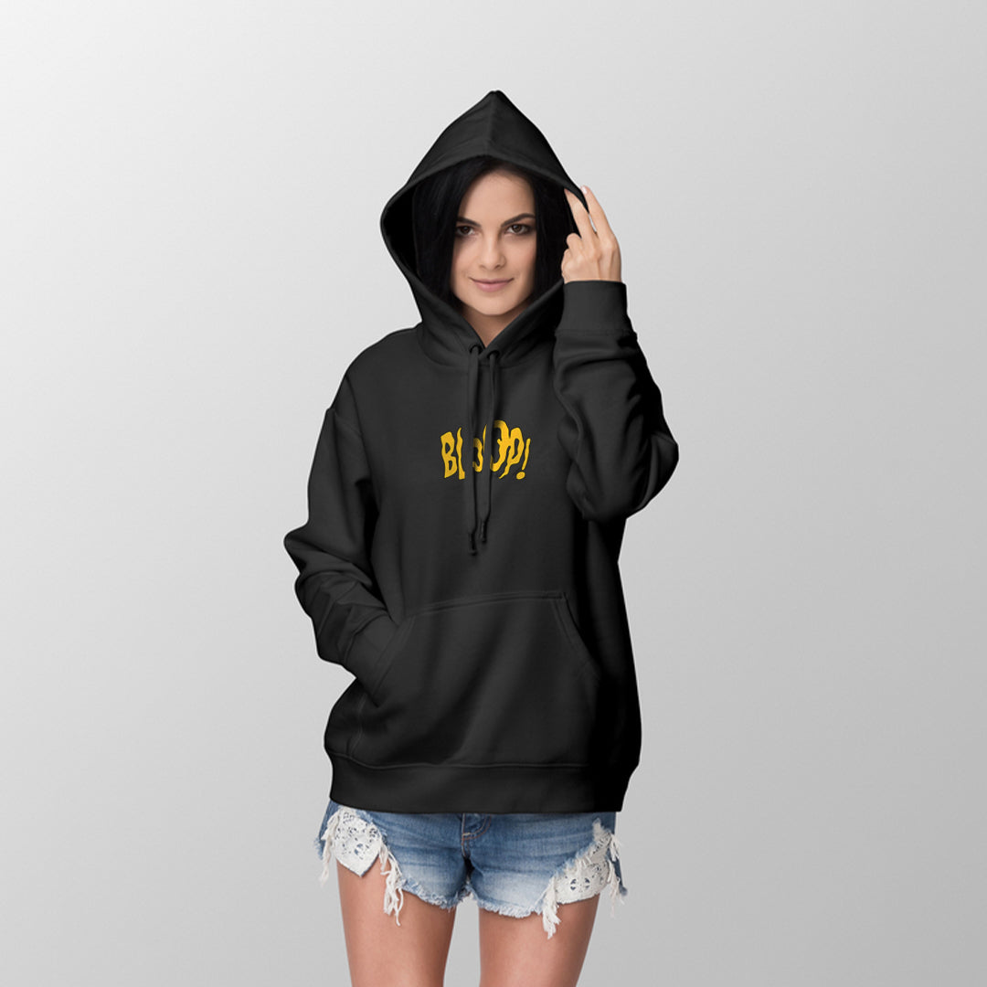 Women's Black Bloop Casual Hoodies