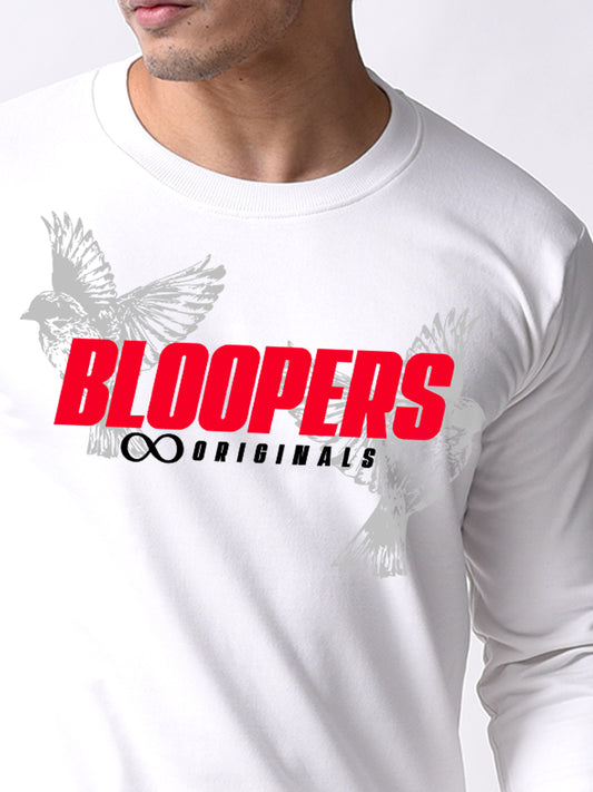 Bloopers White Winter Wear Full Sleeve Sweatshirt