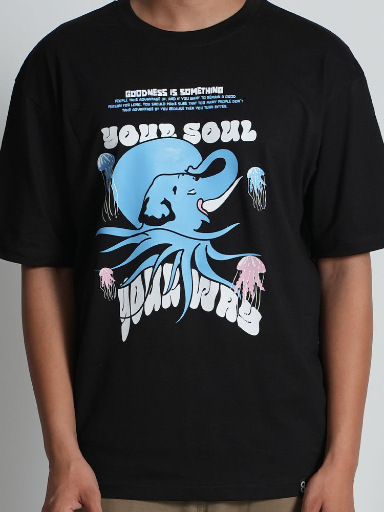 Bloopers Your Soul Half Sleeve Oversized T-shirt