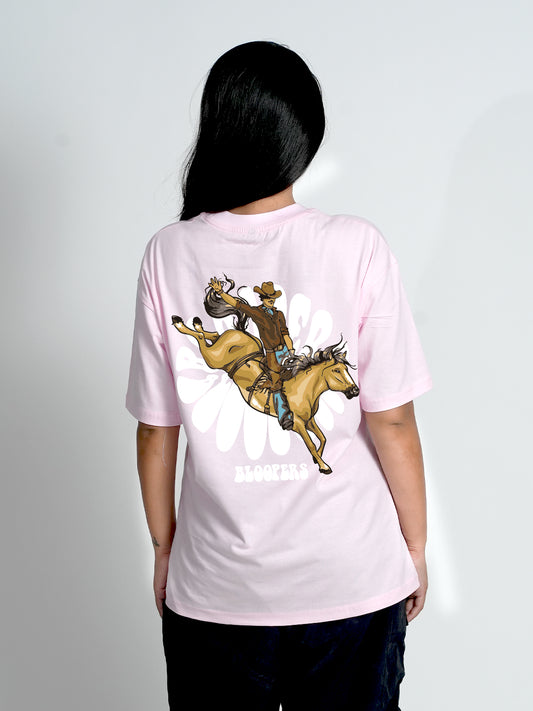 Cowboy Pastel Pink Oversized Dropshoulder T- shirt
