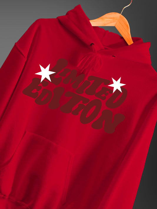 Limited Edition Red Full Sleeve Graphic Printed Hoodie For Men