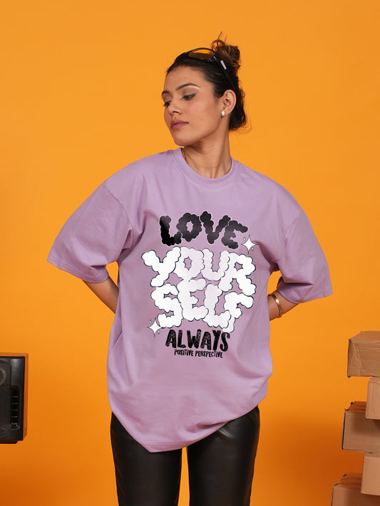 Love your Self Lavender Loose fit t-shirt T-shirt