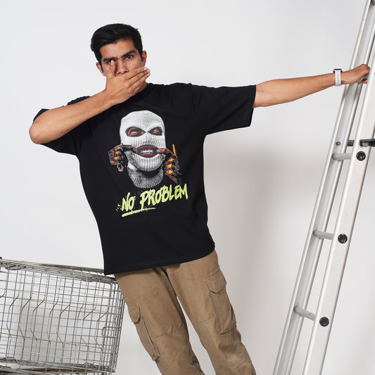 NO PROBLEM BLACK OVERSIZED T-SHIRT