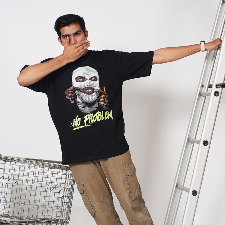 NO PROBLEM BLACK OVERSIZED T-SHIRT