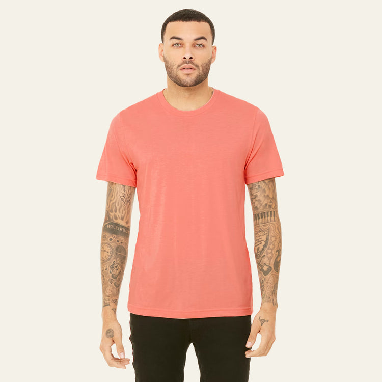 Basic Peach Regular Fit Roundneck T-shirt