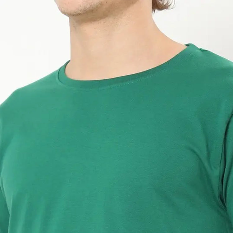Basic Dark Forest Green Regular Fit Roundneck T-shirt