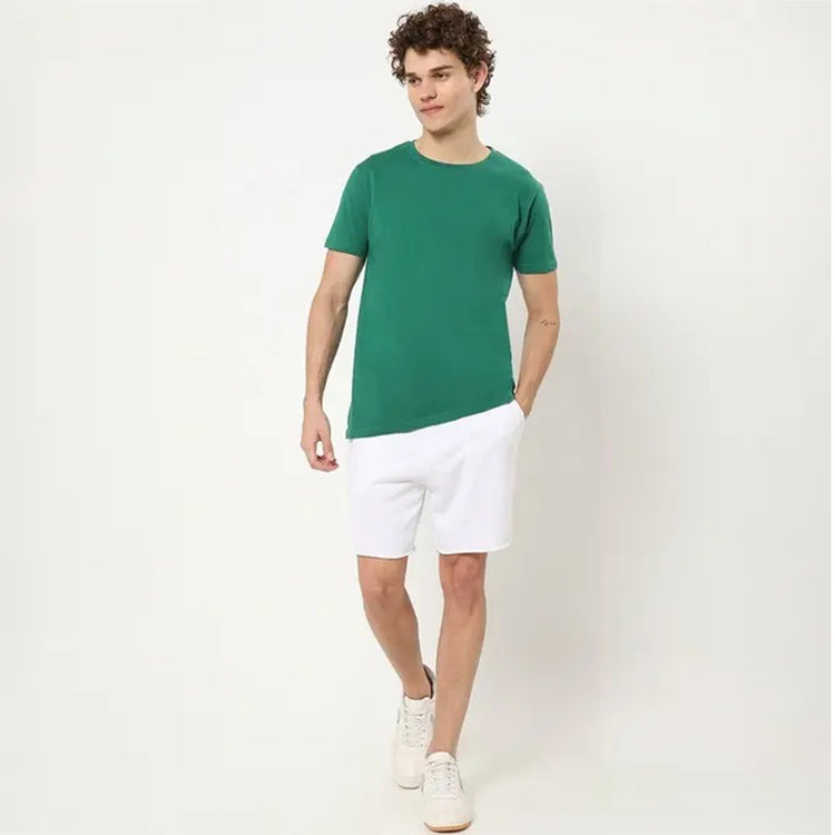 Basic Dark Forest Green Regular Fit Roundneck T-shirt