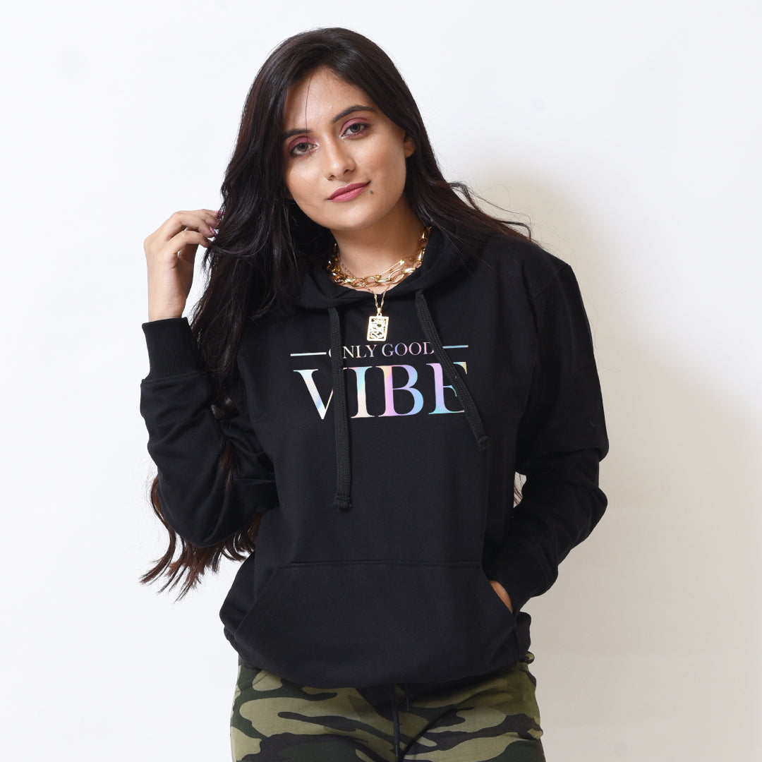ONLY GOOD VIBE BLACK HOODIE