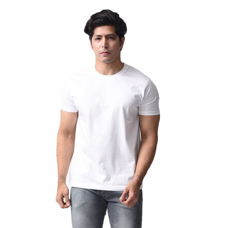 Basic White Regular Fit Roundneck T-shirt