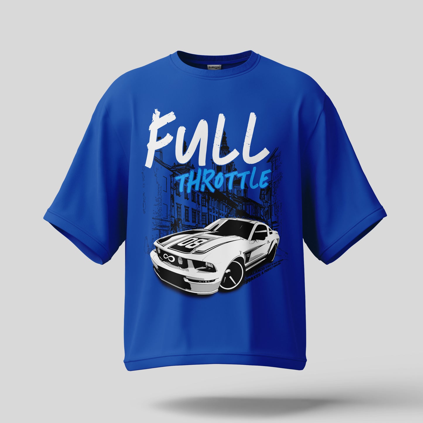 Full Trottle RoyalBlue Oversized Dropshoulder T-shirt for men