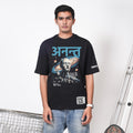 Bloopers Anant Oversized Black T- shirt