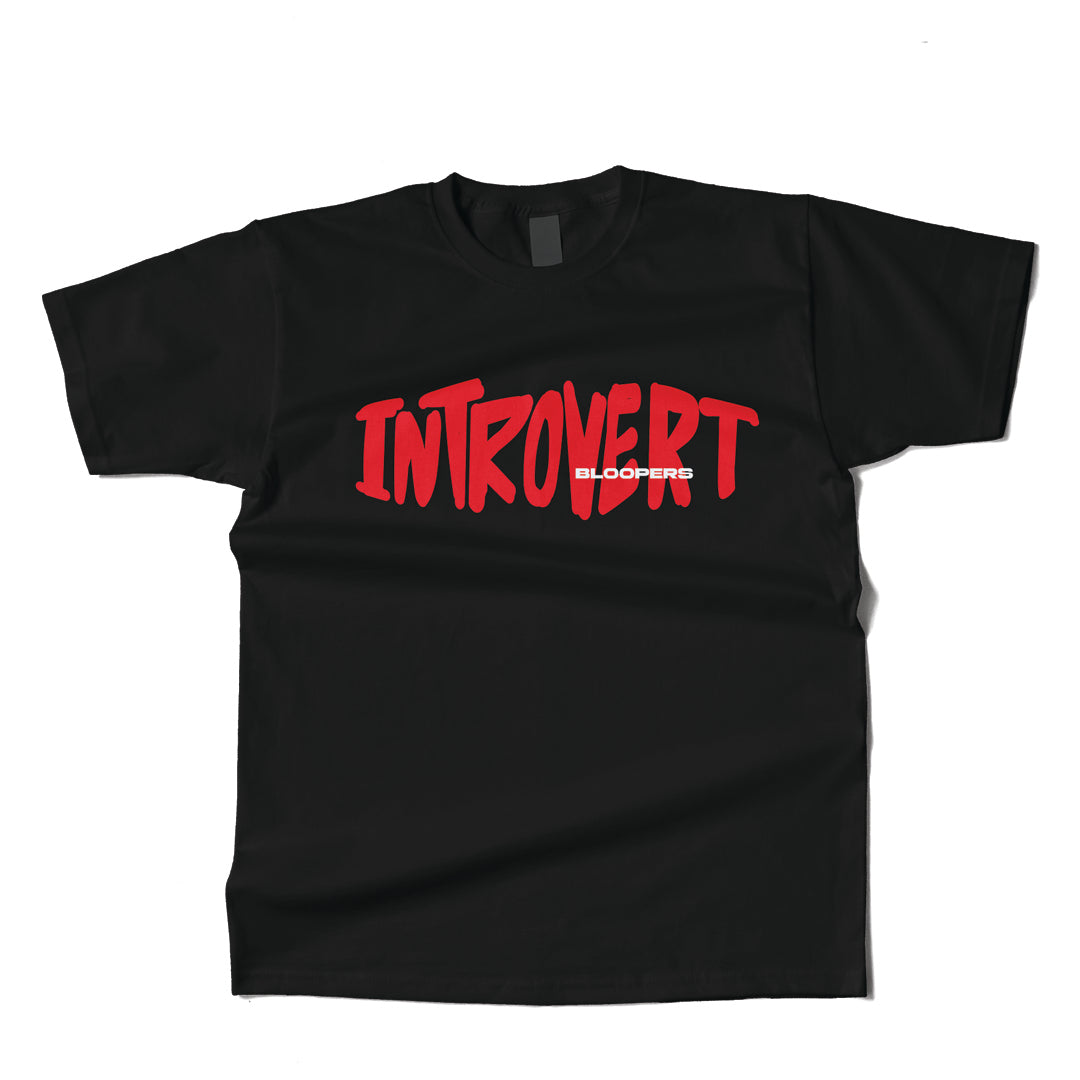 Introvert Womens Regular Fit Black T-shirt