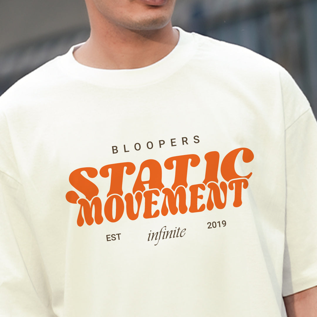 Bloopers Static Off white Oversized T- shirt