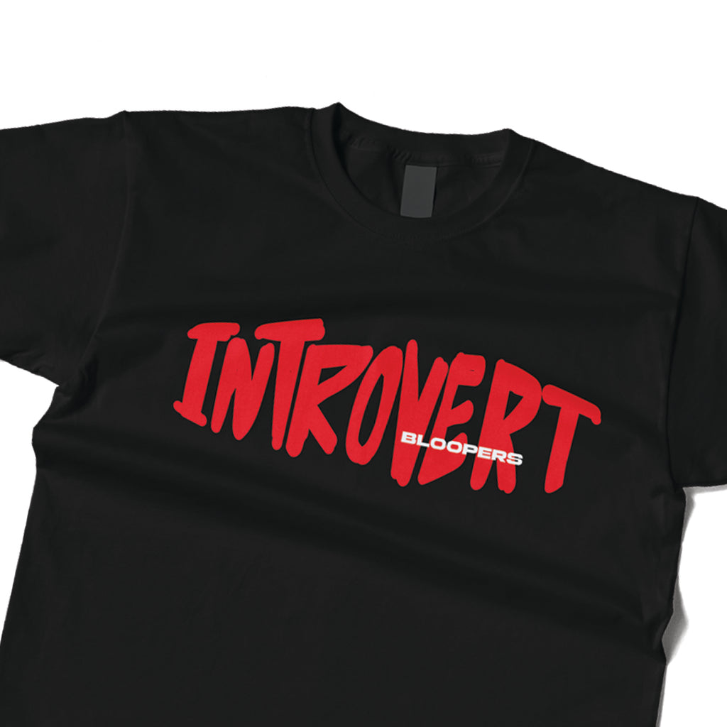 Introvert Womens Regular Fit Black T-shirt