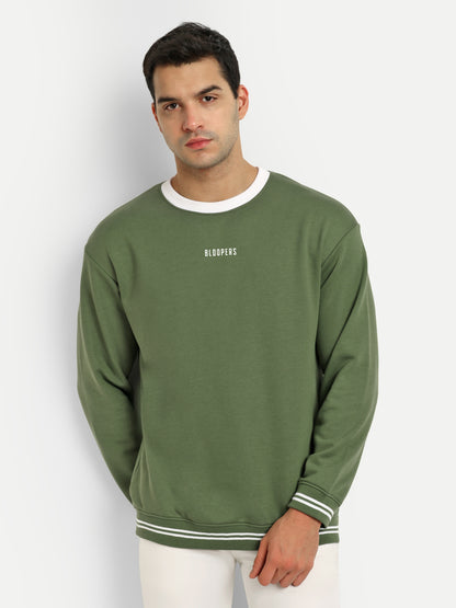 Men's oversized Full Sleeve Green Sweatshirt