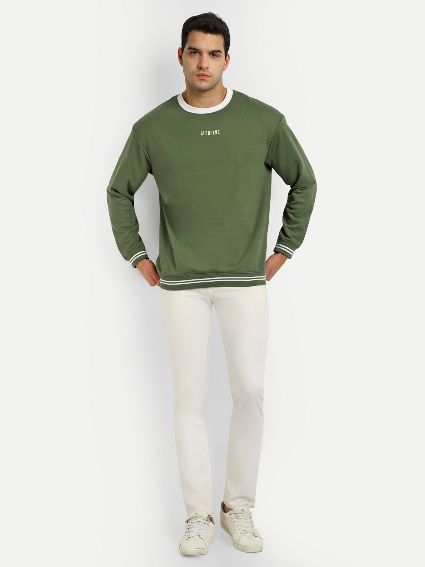 Men's oversized Full Sleeve Green Sweatshirt