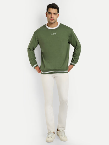 Men's oversized Full Sleeve Green Sweatshirt
