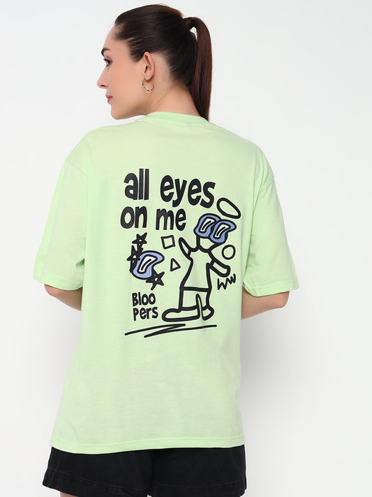 All eyes on me Mint green Oversized T-shirt