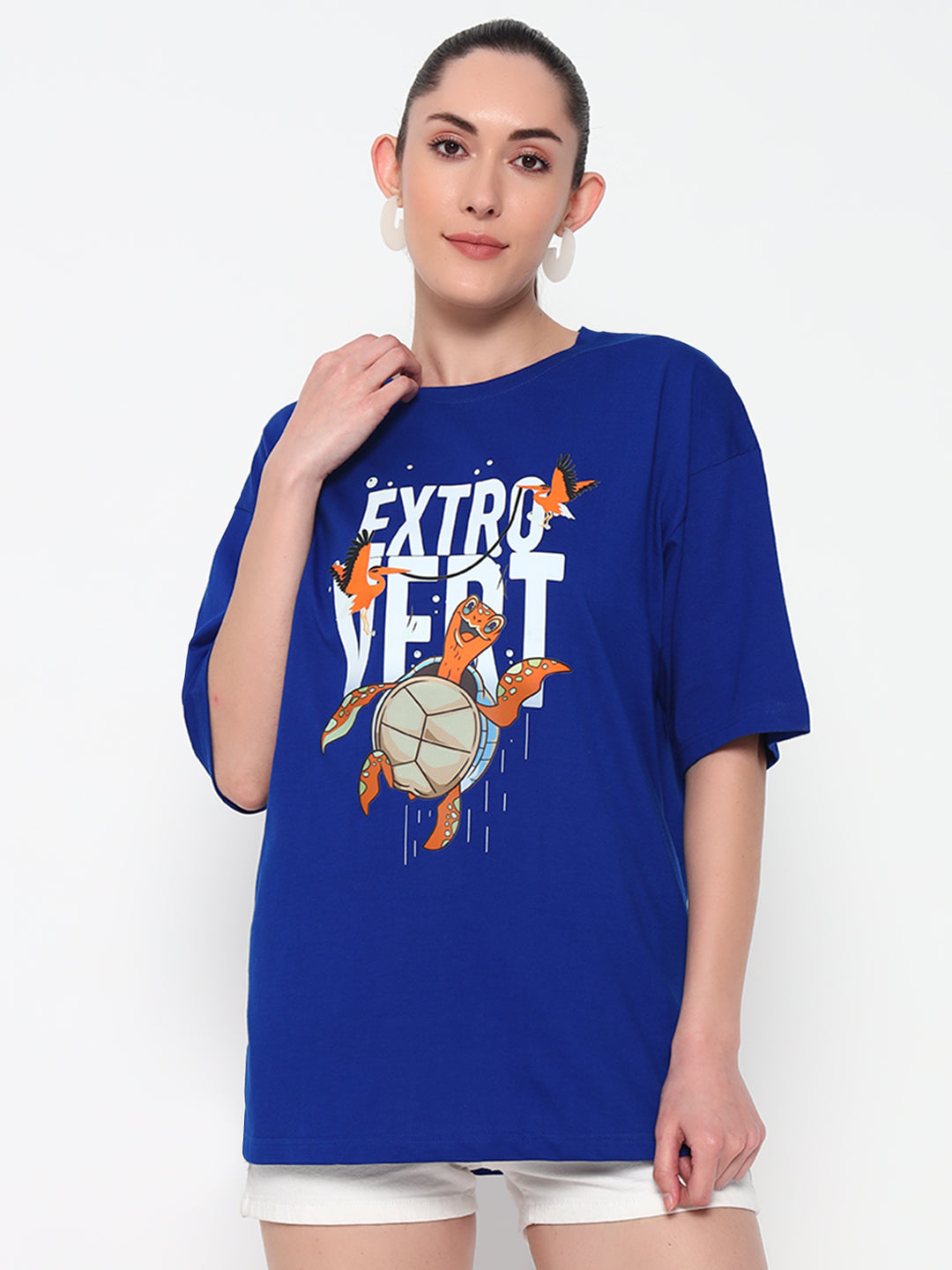 Extrovert Royal blue Oversized T-shirt