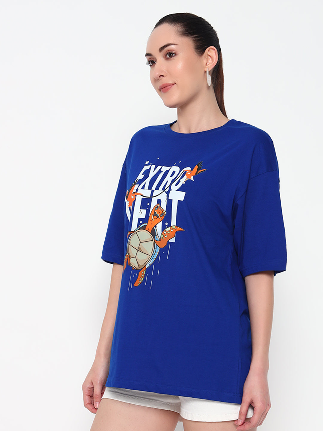 Extrovert Royal blue Oversized T-shirt