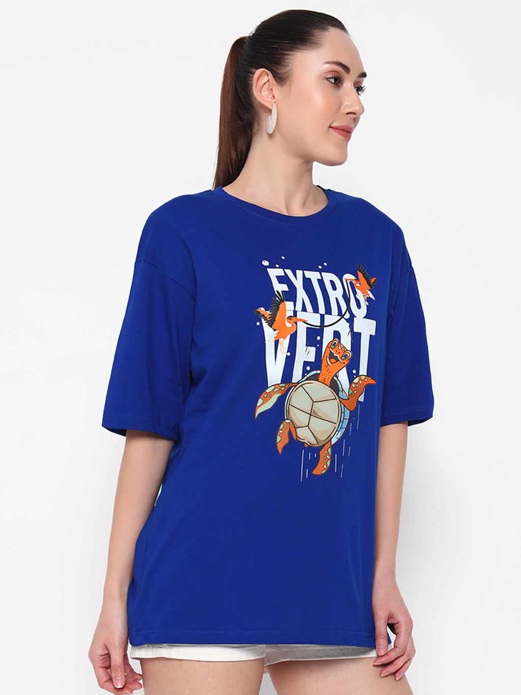 Extrovert Royal blue Oversized T-shirt