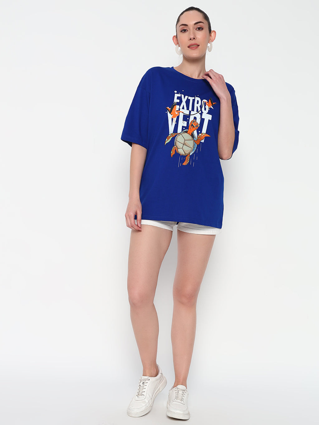 Extrovert Royal blue Oversized T-shirt