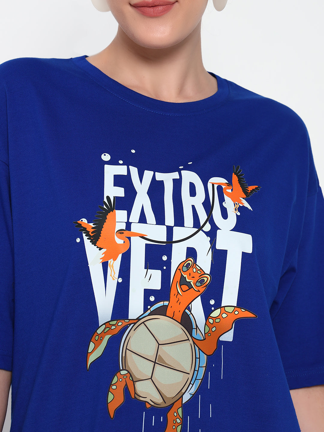 Extrovert Royal blue Oversized T-shirt