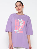 Hope Lavender Oversized Dropshoulder Womens T-shirt