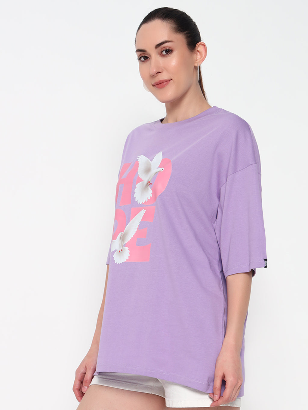 Hope Lavender Oversized Dropshoulder Womens T-shirt