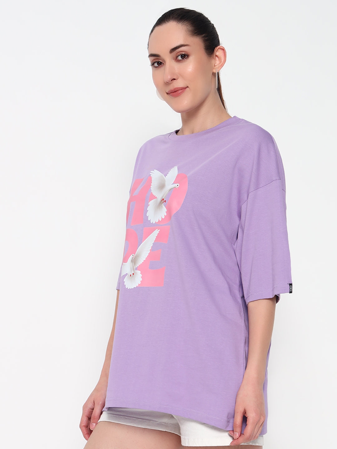 Hope Lavender Oversized Dropshoulder Womens T-shirt