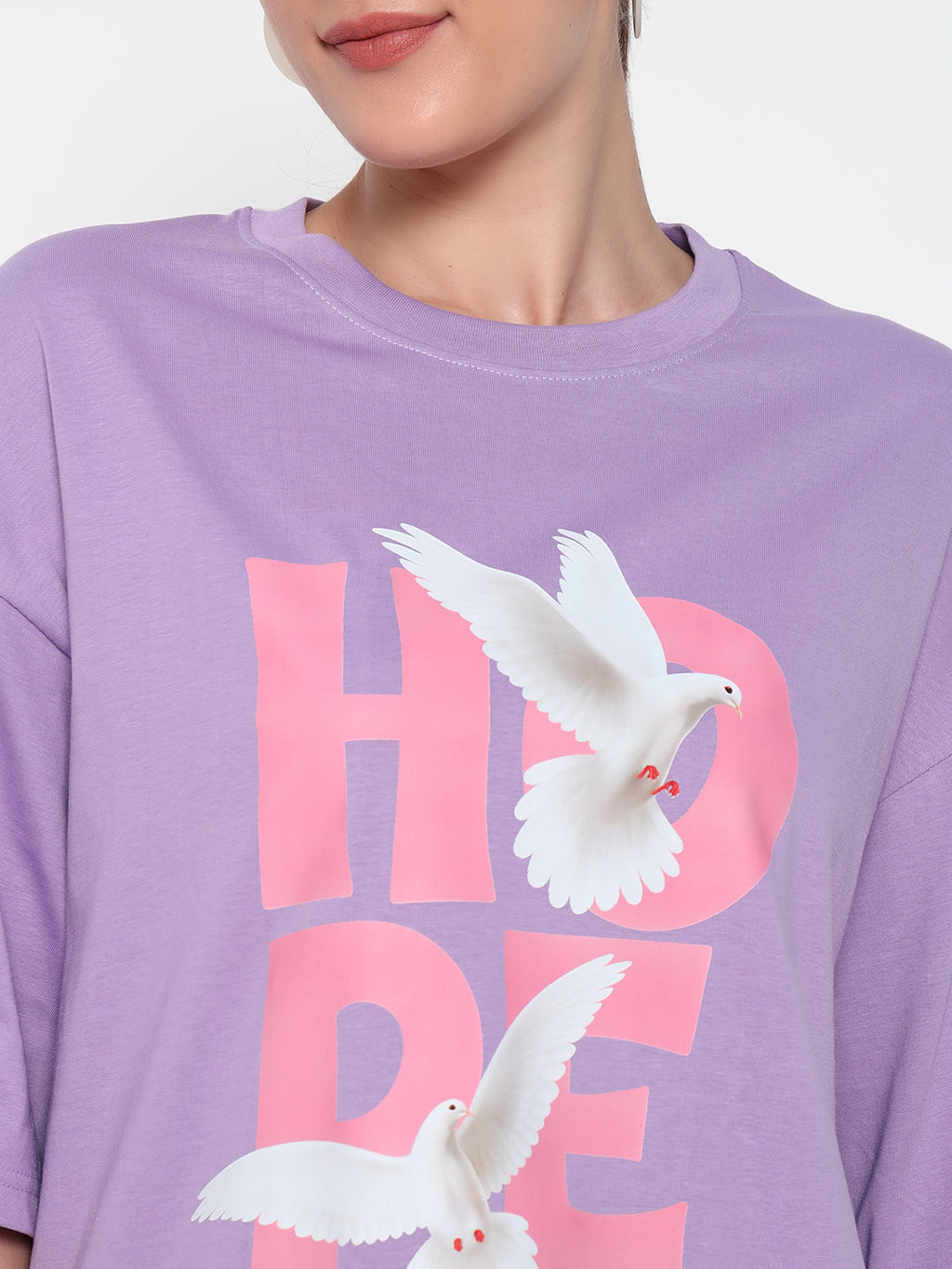 Hope Lavender Oversized Dropshoulder Womens T-shirt