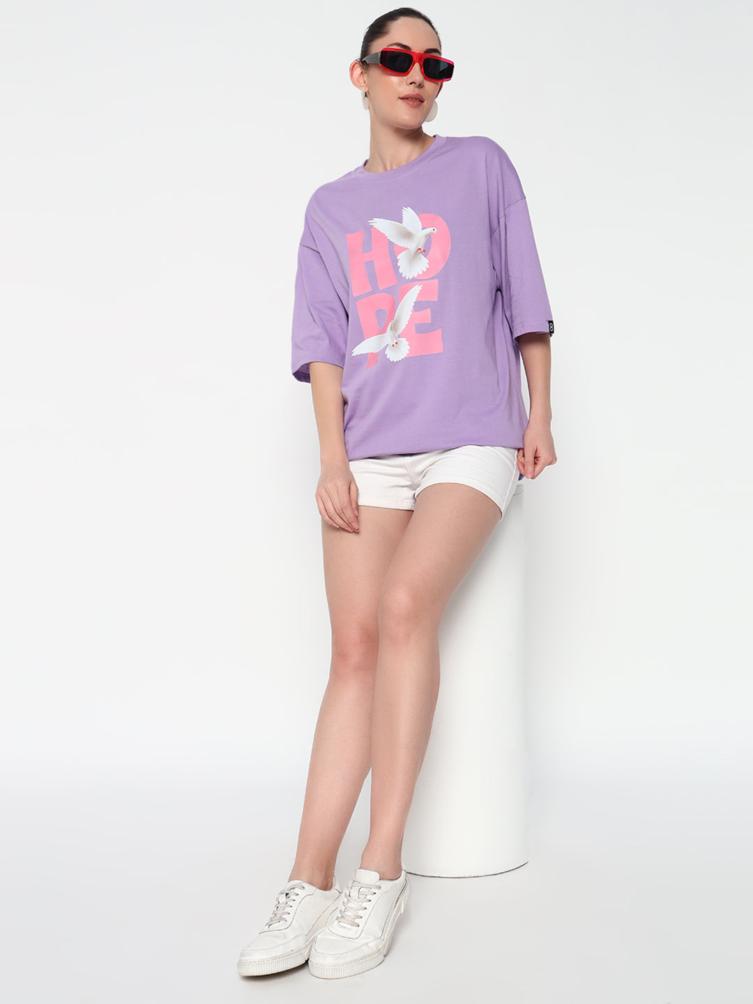 Hope Lavender Oversized Dropshoulder Womens T-shirt