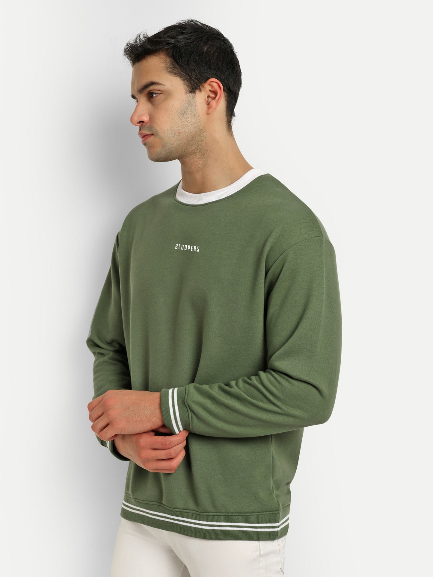 Men's oversized Full Sleeve Green Sweatshirt