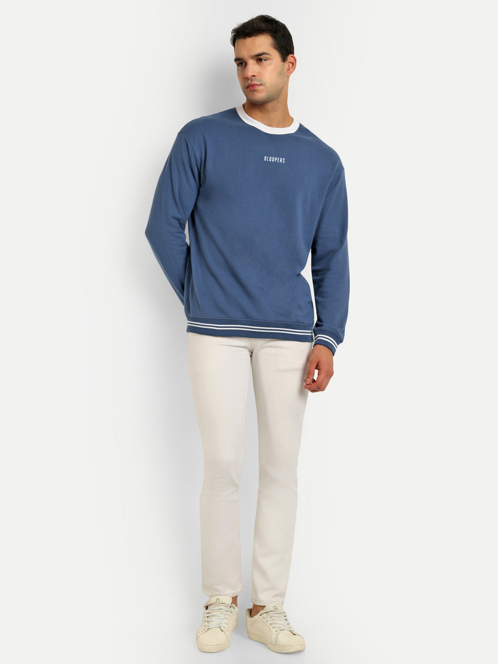 Men's Blue Round Neck Winter wear Sweatshirt