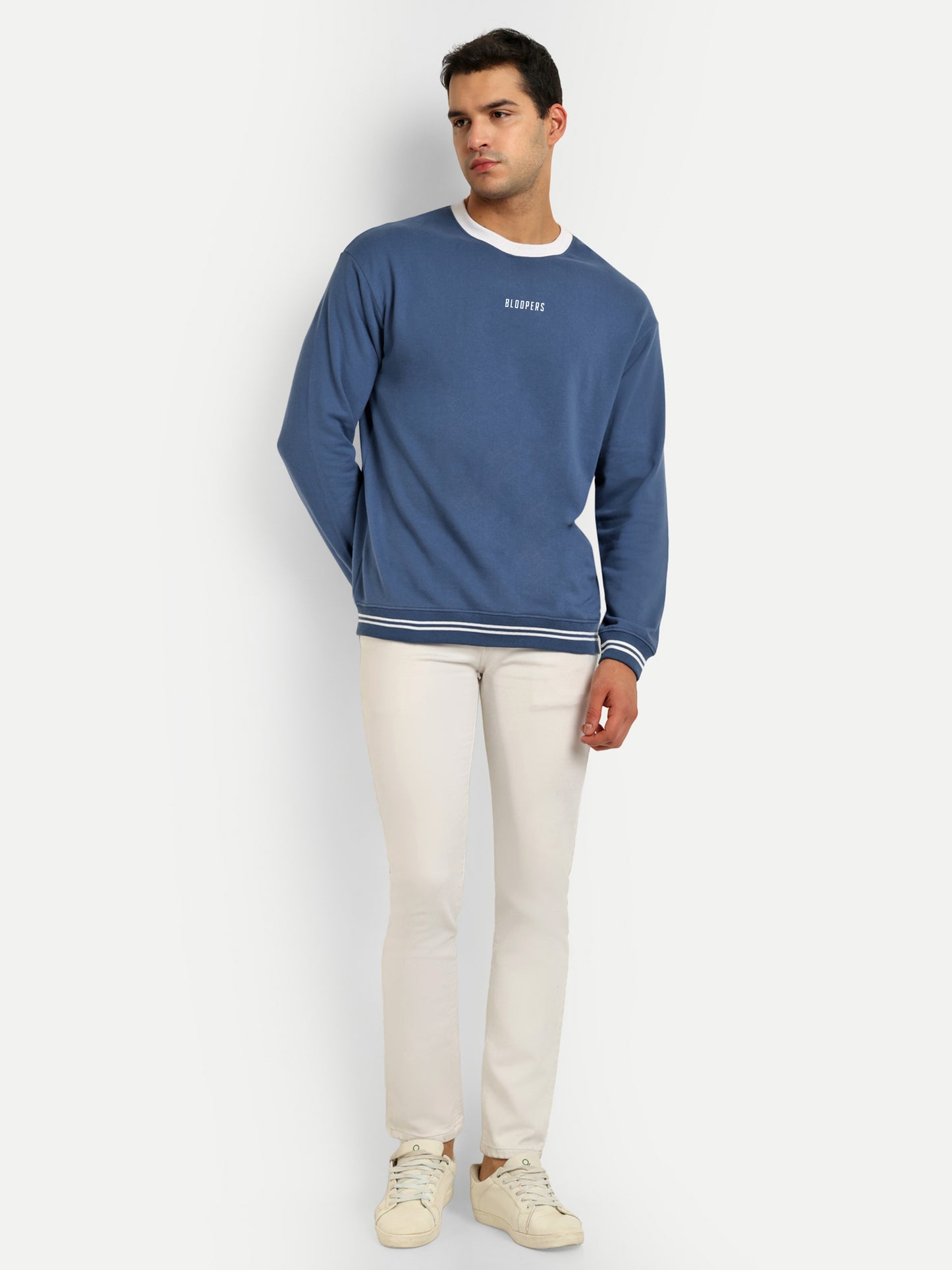 Men's Blue Round Neck Winter wear Sweatshirt