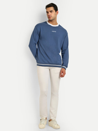 Men's Blue Round Neck Winter wear Sweatshirt