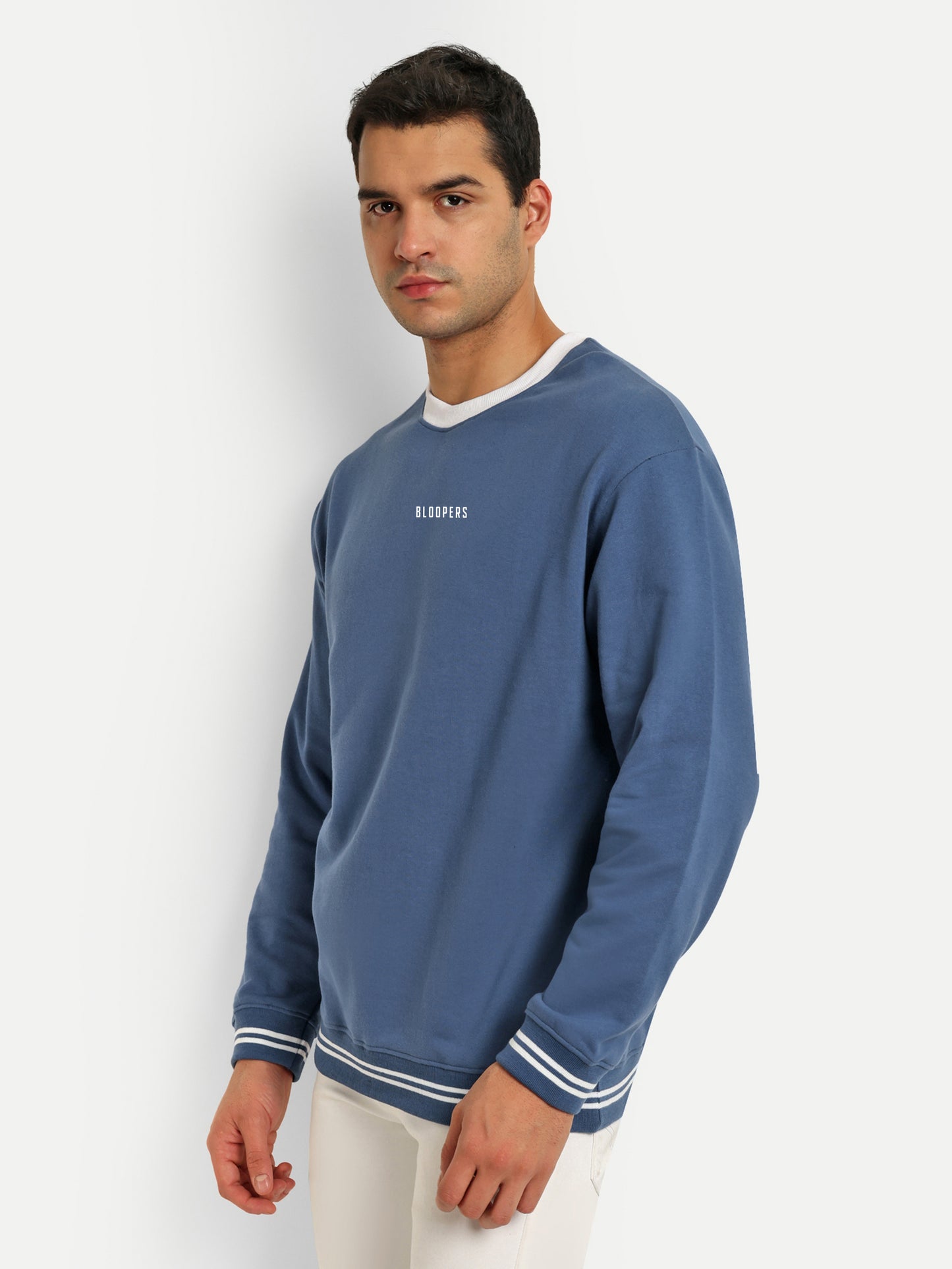 Men's Blue Round Neck Winter wear Sweatshirt