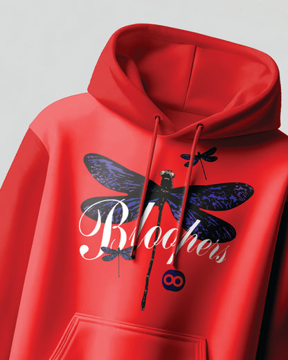 Dragonfly Mens Red Hoodie