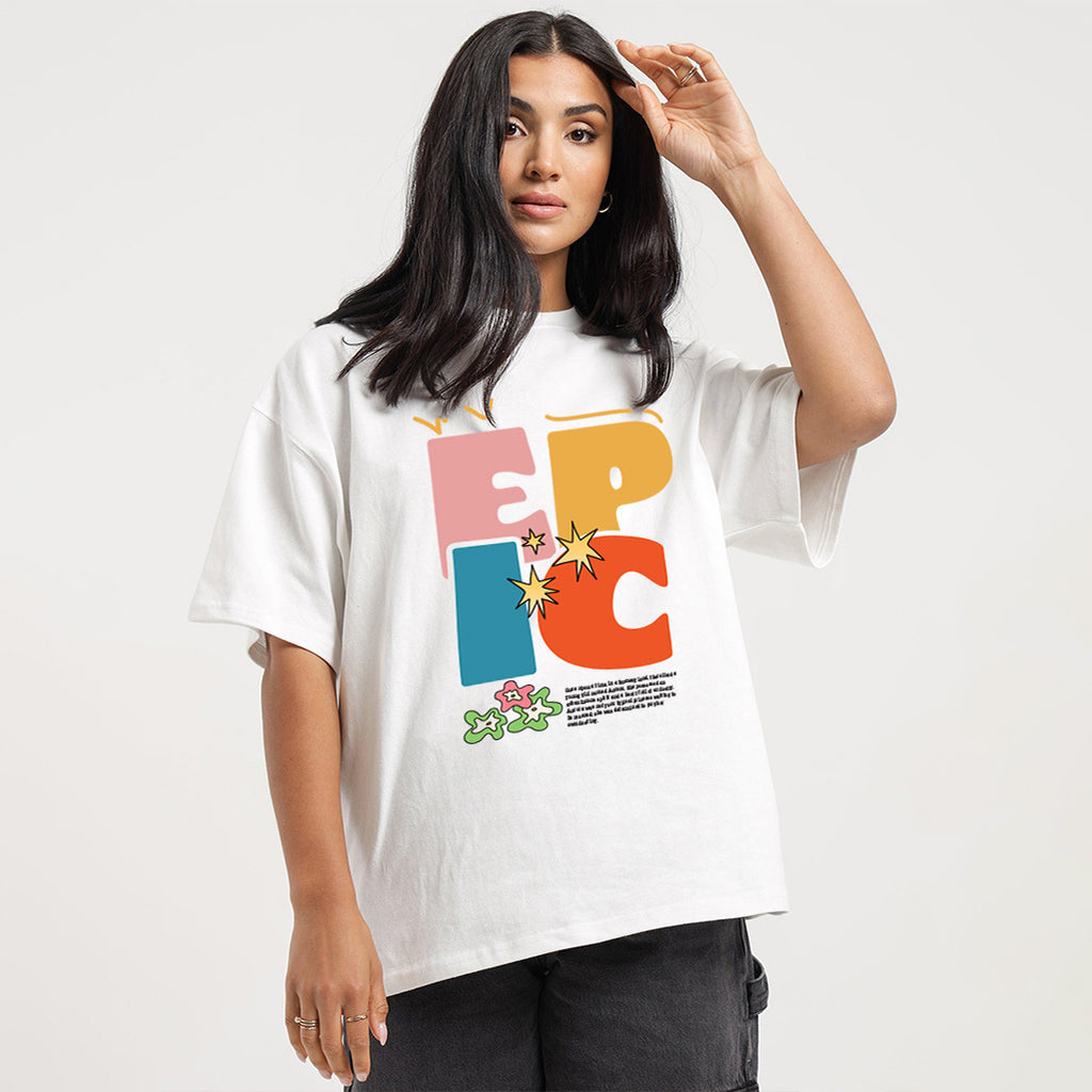 Epic white oversized t-shirt for women
