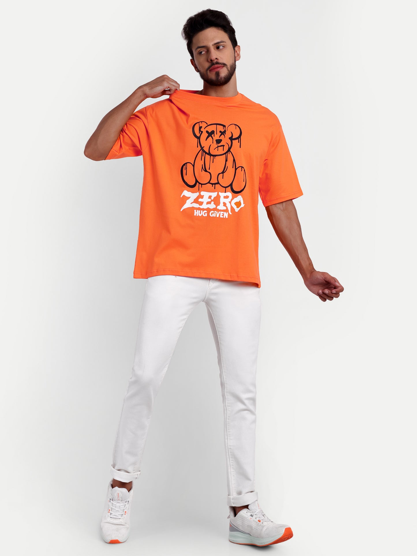 ZERO HUG GIVEN ORANGE OVERSIZED T-SHIRT