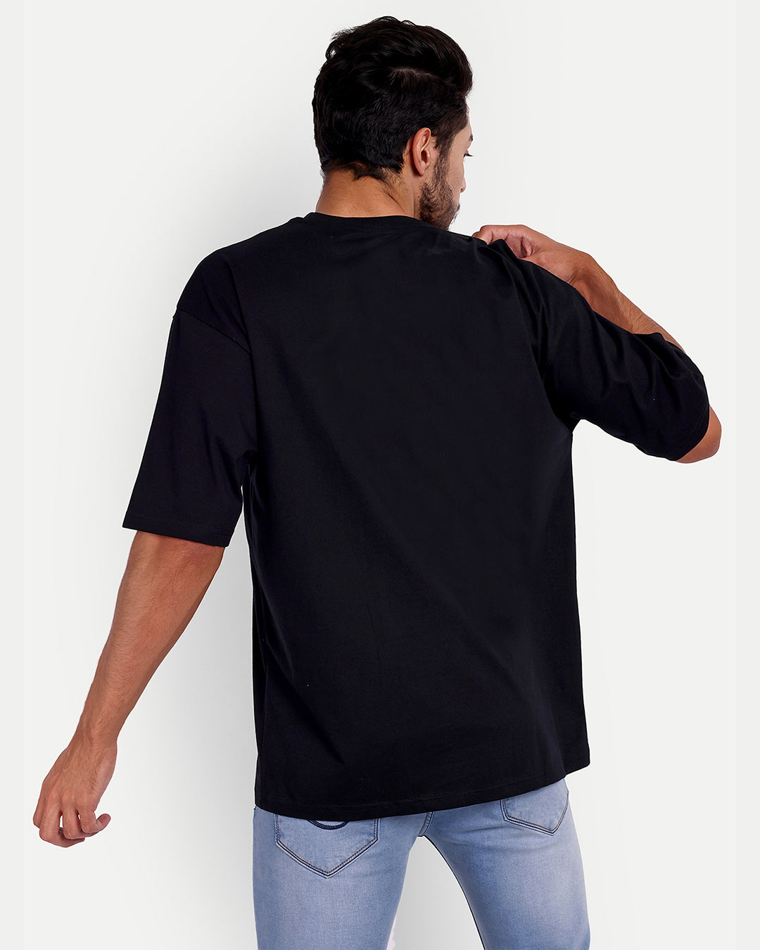 BASIC OVERSIZED DROPSHOULDER LOOSE FIT BLACK T-SHIRT